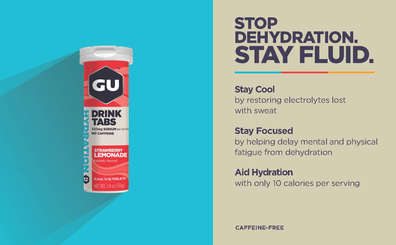GU Energy Hydration Drink Tabs - 4 Tubes Of Electrolyte Tablets
