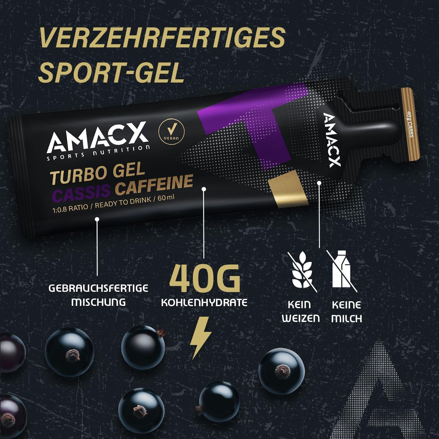 Amacx Turbo Energy Running Gels - 3 x 60ml