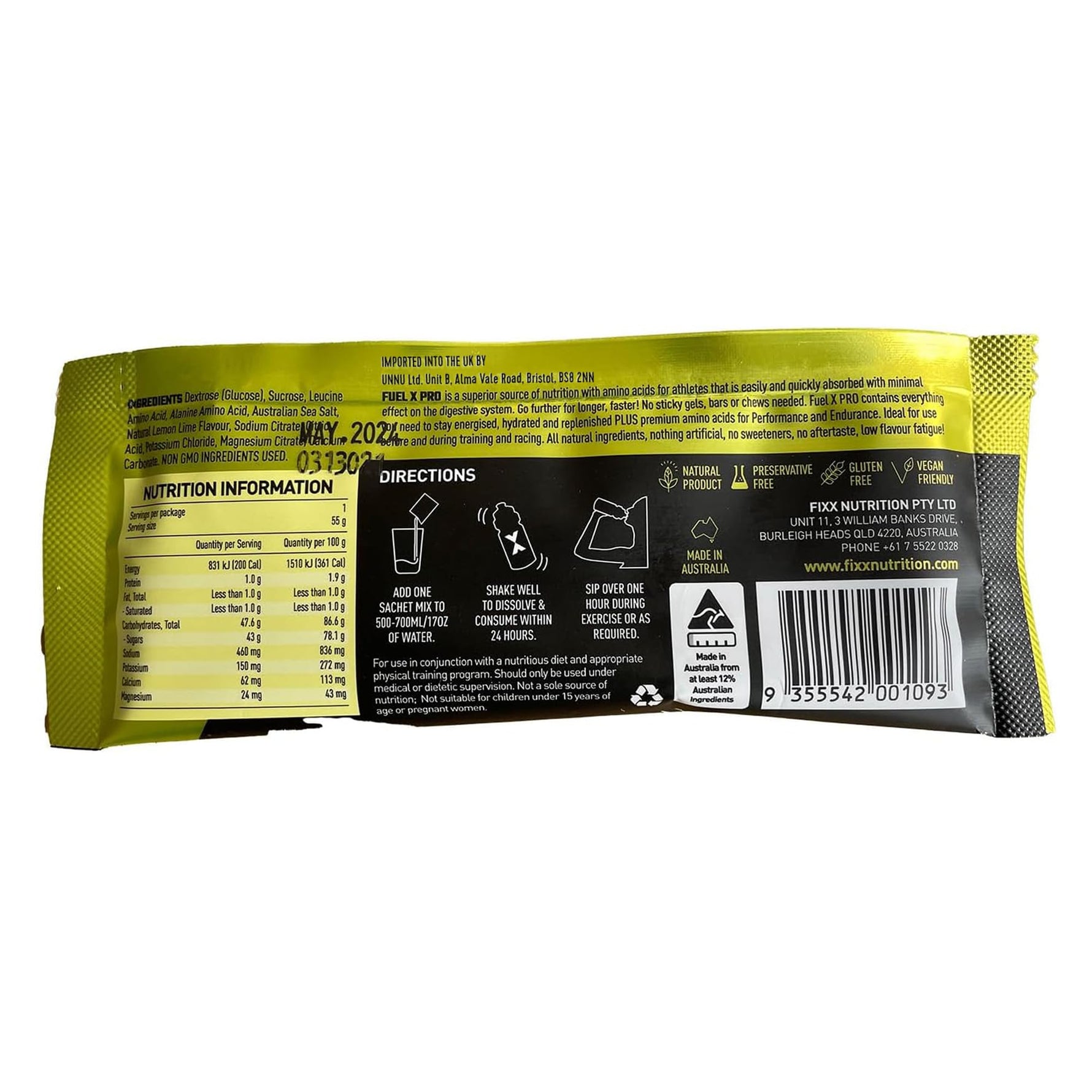 Fixx Nutrition Fuel - 4 x 55g Sachets
