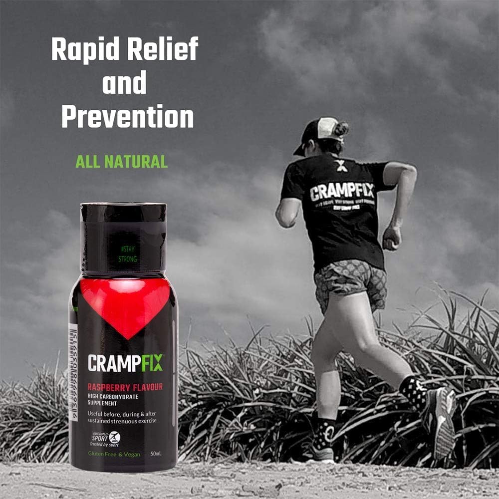 Crampfix Flip-Top Lid 50ml Squeeze Shot Bottle - Fast & Effective Relief from Muscle Cramp for Running, Cycling, Swimming & All Intensive Exercise - 6 Pack