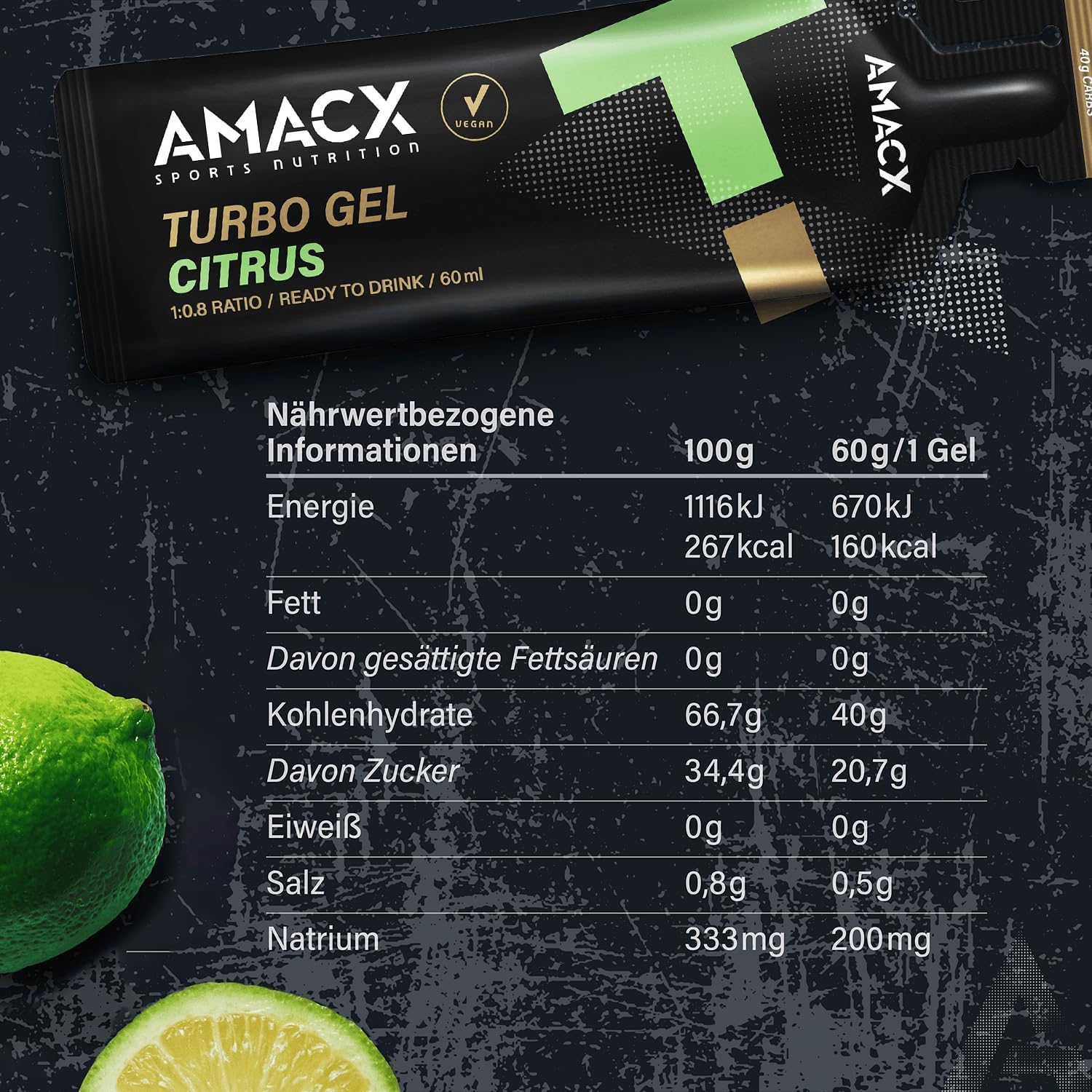 AMACX Turbo Energy Gels - 12 x 60ml
