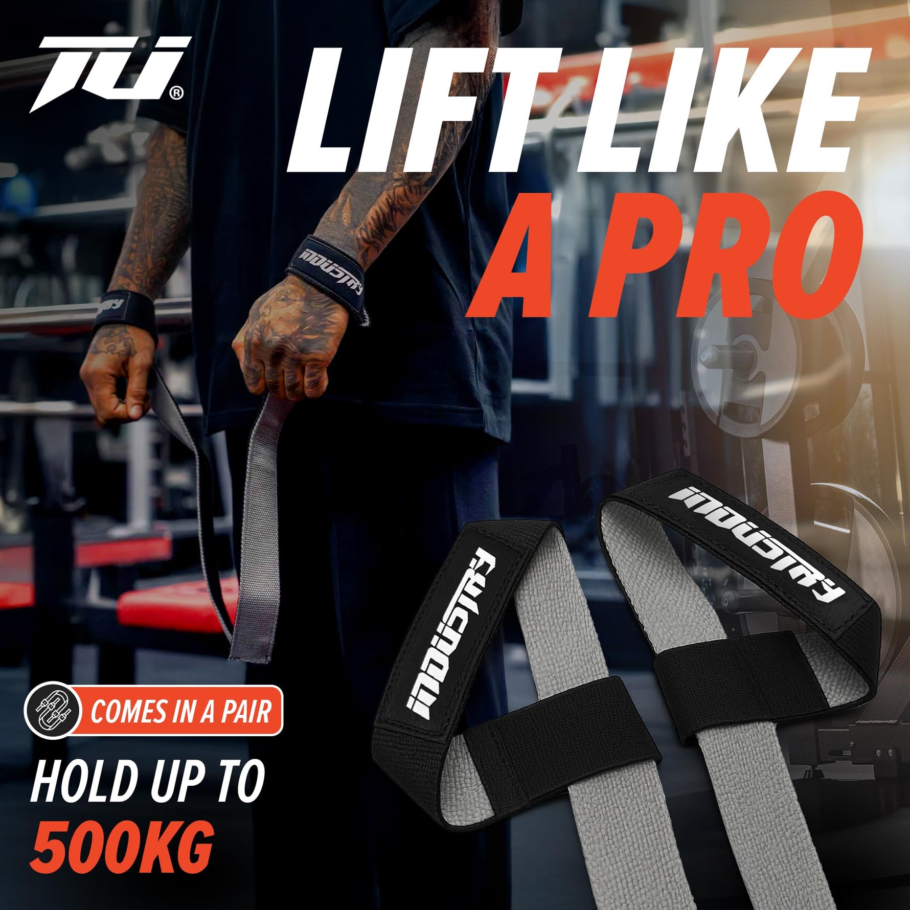Industry Pro Dual-Ply Lifting Straps - Sold as Pairs