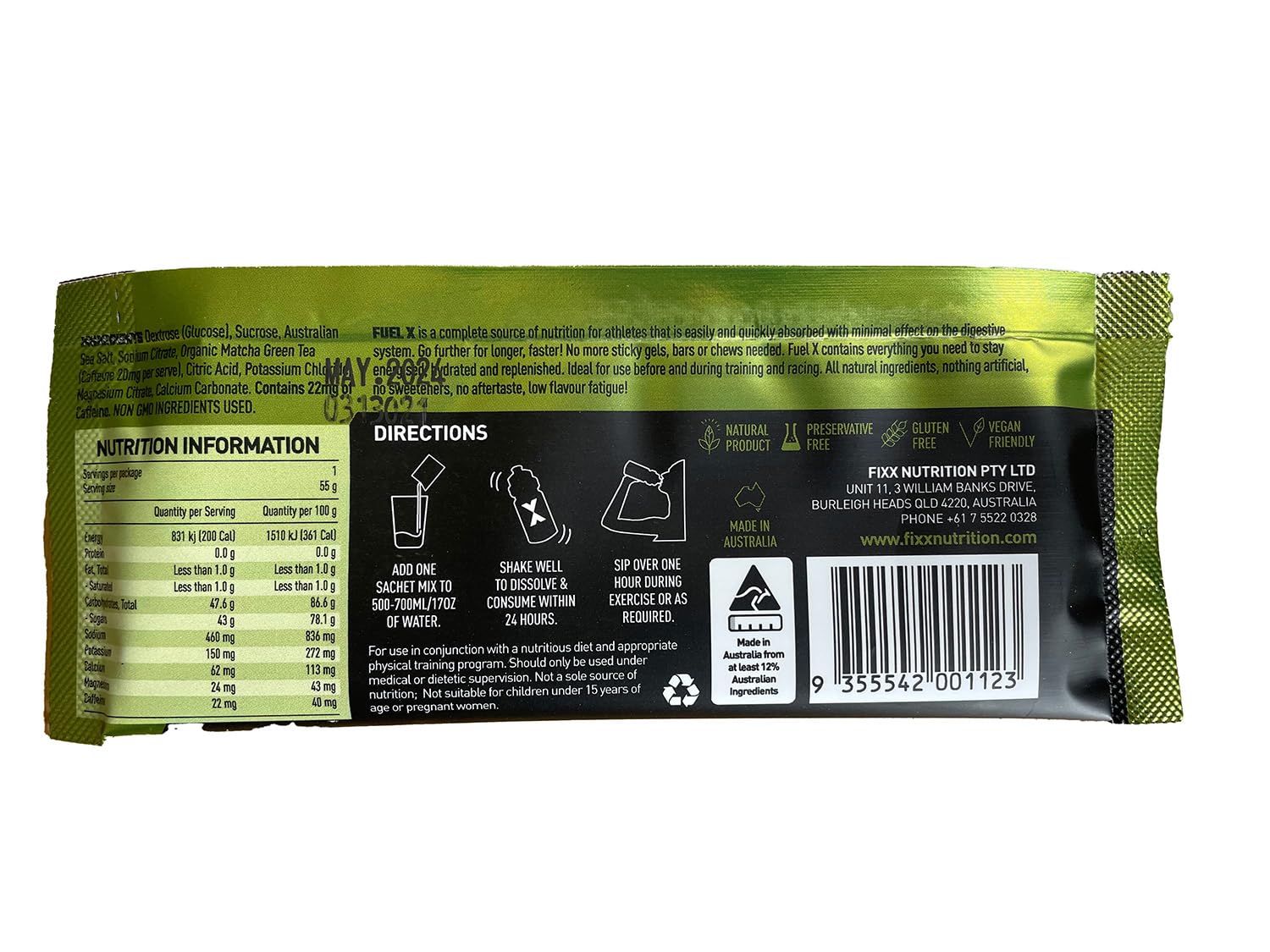 Fixx Nutrition Fuel X Endurance Fuel - 6 x 55g Sachets