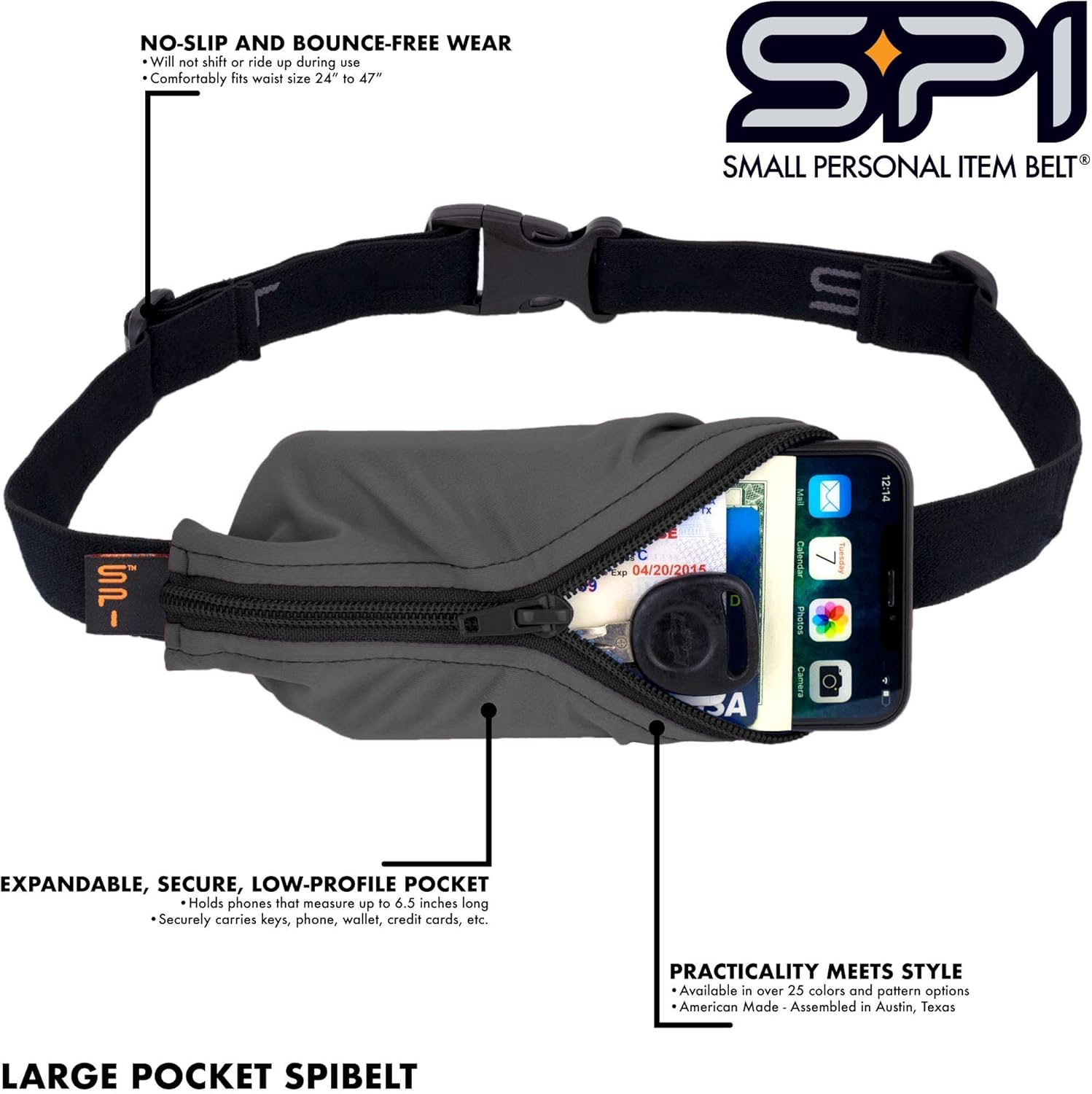 SPIbelt Running Belt Large Pocket