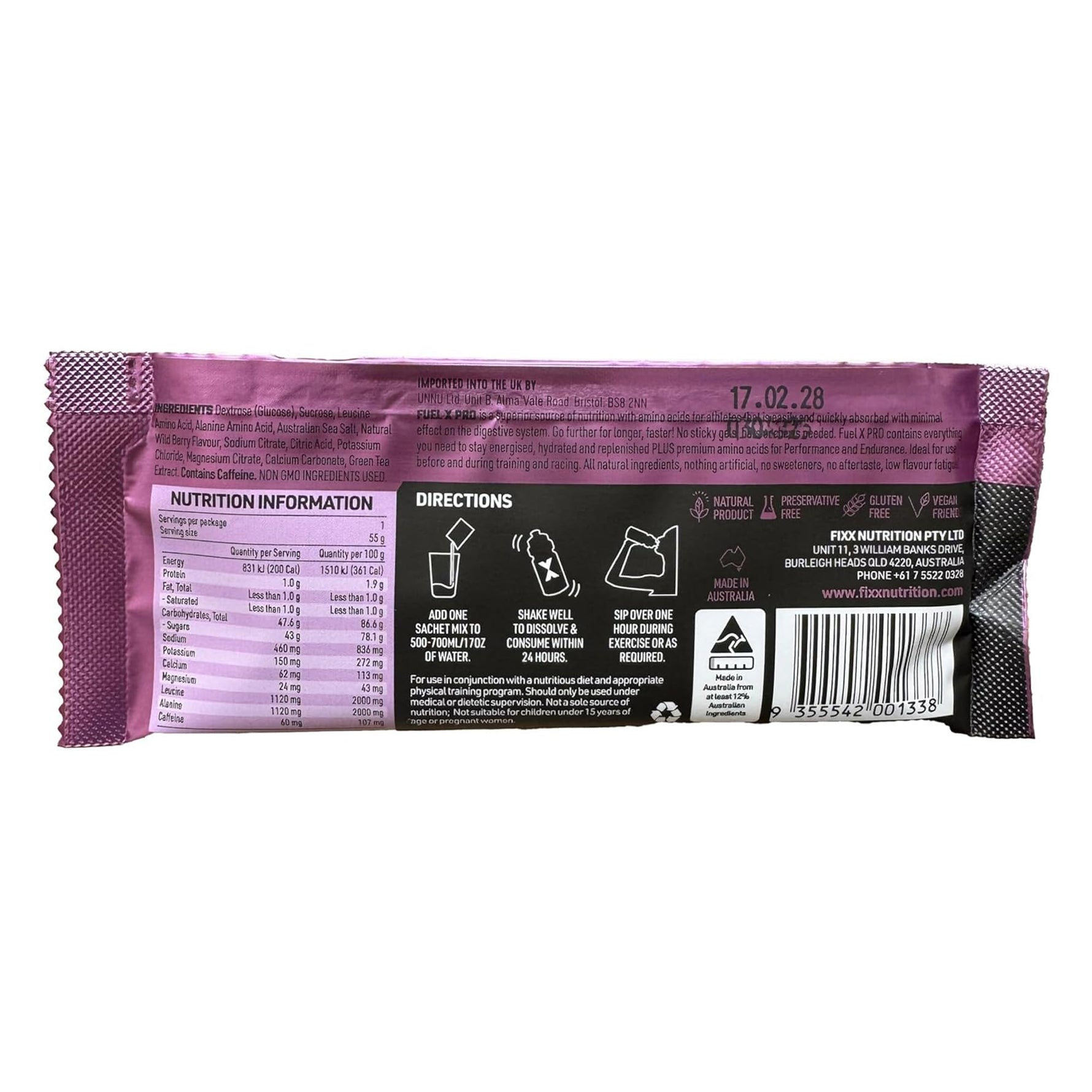 Fixx Nutrition Fuel - 4 x 55g Sachets