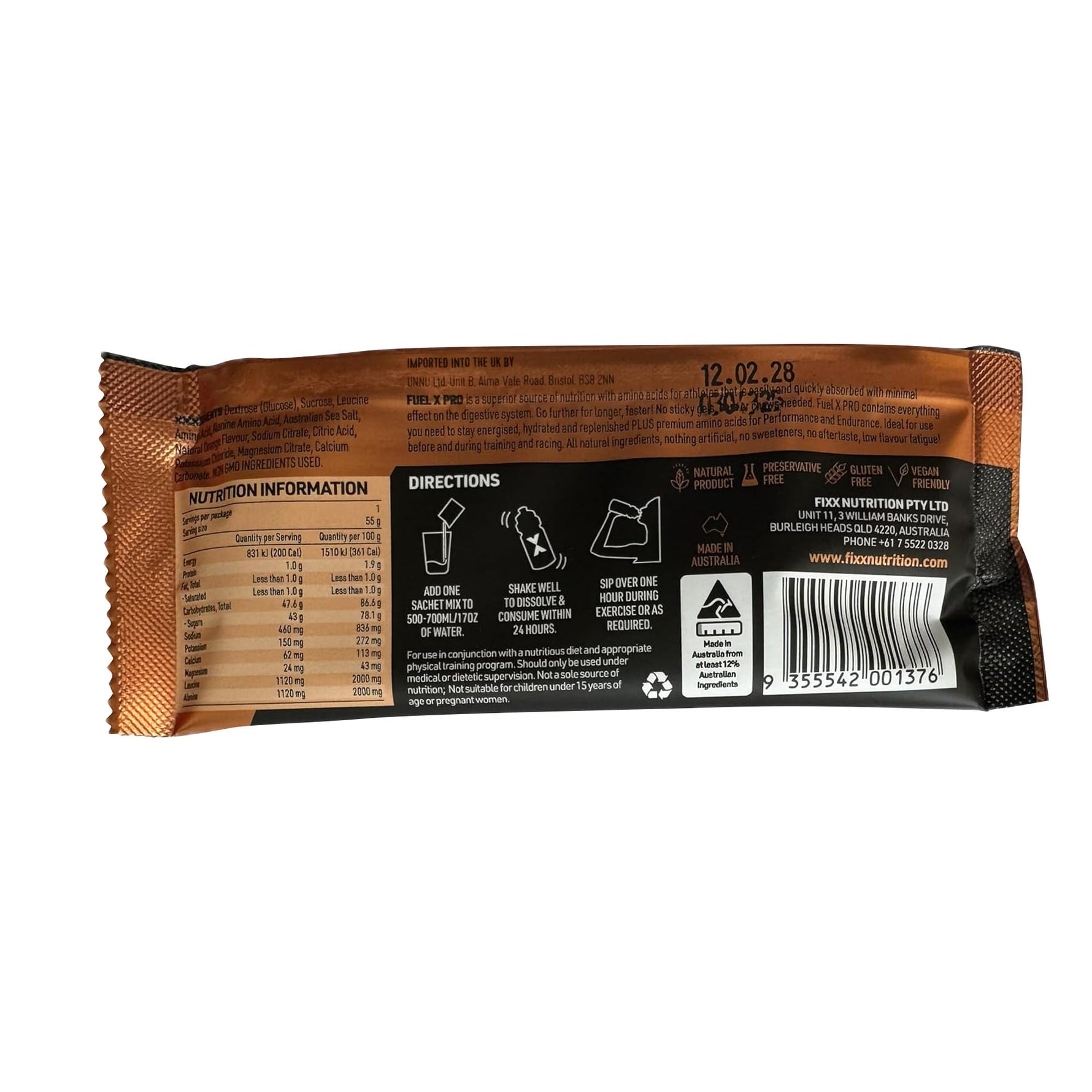 Fixx Nutrition Fuel - 4 x 55g Sachets