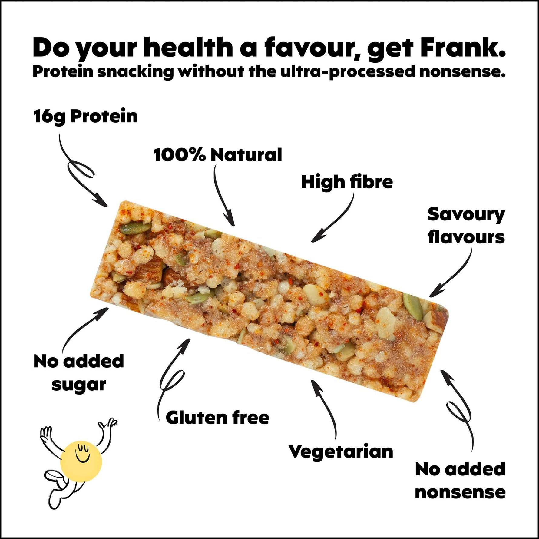 Frank Savoury High Protein Bars - 3 x 50g Taster Pack