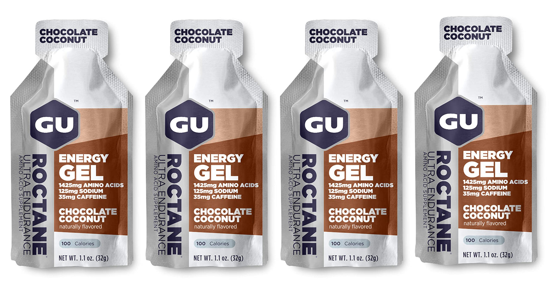 GU Roctane Energy Running Gels - 4 x 32g Sachets