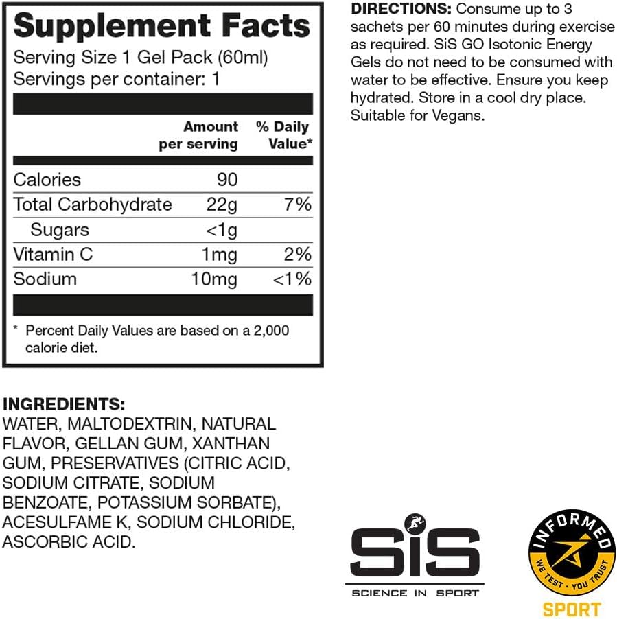 Science in Sport GO Isotonic Energy Gels - 6 x 60ml Packs