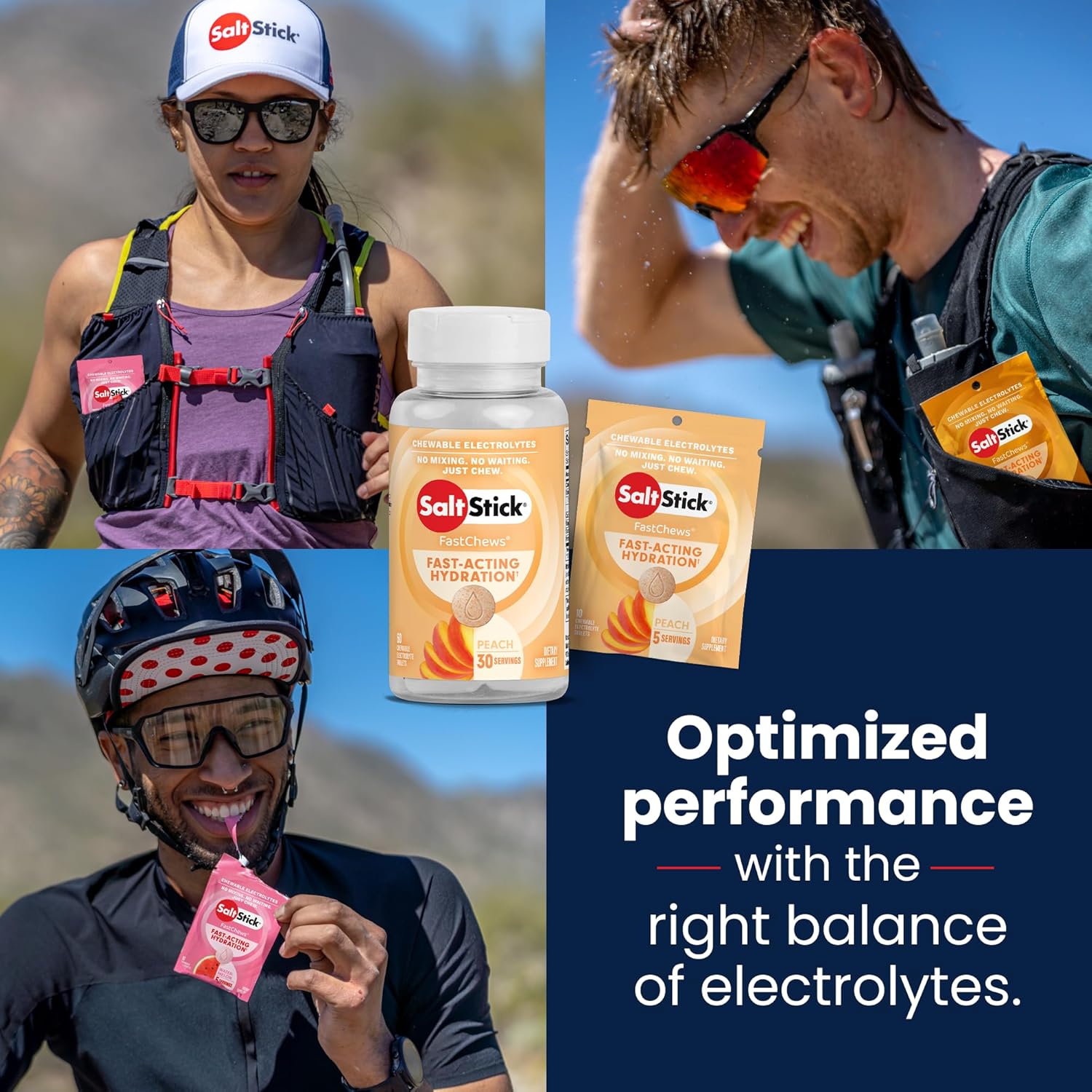 SaltStick Fastchews Electrolyte Replacement - 2 x Packets of 10 Tablets
