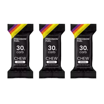 Precision Hydration PF30 Energy Chews For Running, Cycling, Hiking, Sports - Original Flavour (30g of Carbohydrates) - 3 x 34g Packs