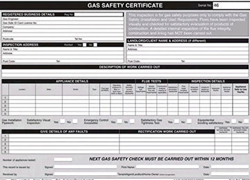 REGIN Gas Safety/Landlords Certificate Pad REGP46