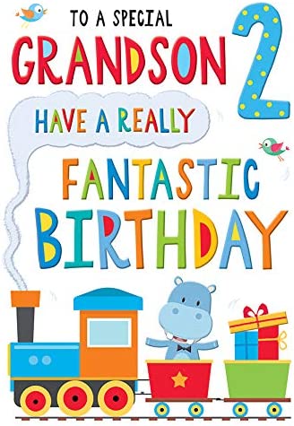 Juvenile Birthday Card Age 2 Grandson - 9 x 6 inches - Regal Publishing