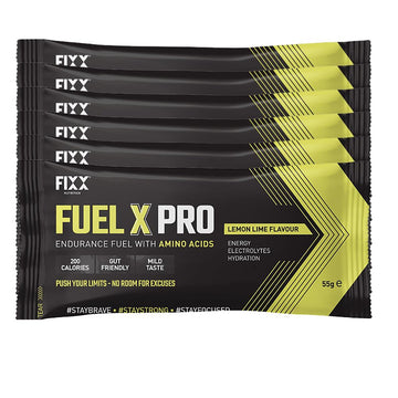 Fixx Nutrition Fuel X Pro Endurance Fuel With Amino Acids - Energy, Electrolytes, Hydration - 6 x 55g Sachets