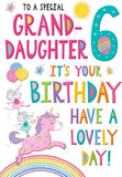 Juvenile Birthday Card Age 6 Granddaughter - 9 x 6 inches - Regal Publishing
