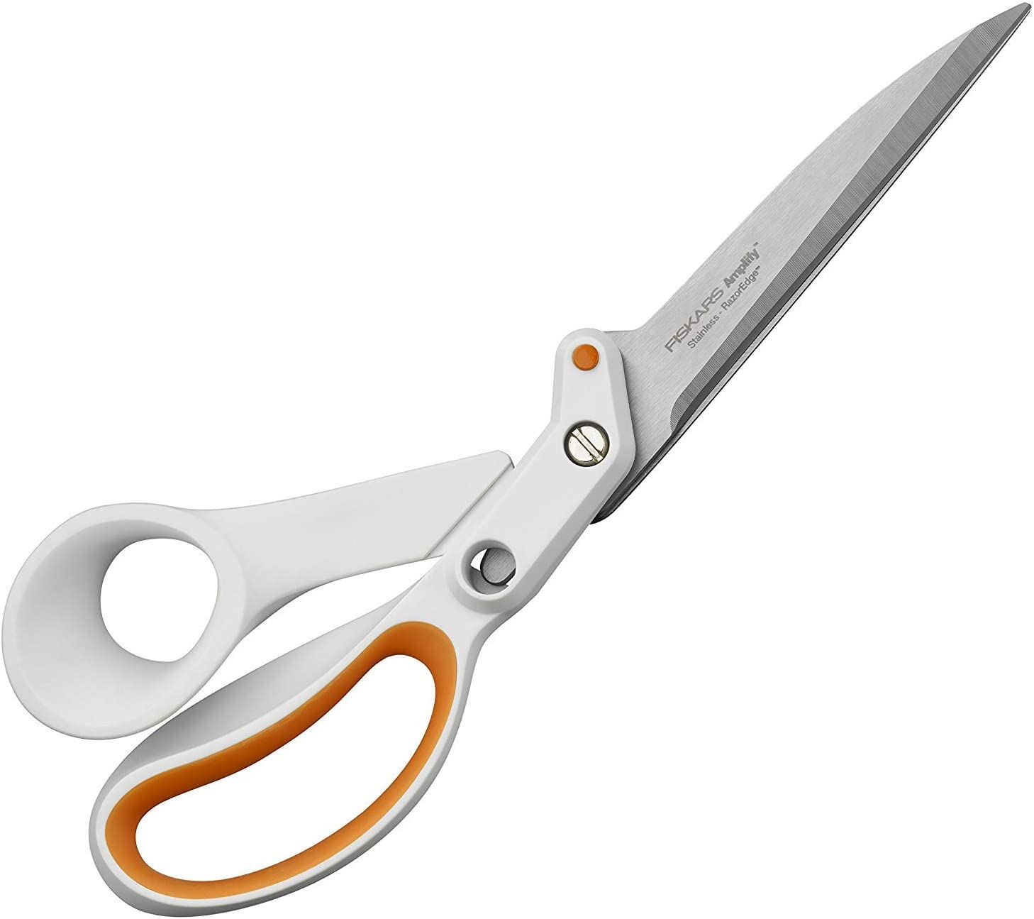 Fiskars Razor Edge All Purpose 24 cm Scissors, Stainless Steel Blade/Plastic Handles, White/Orange