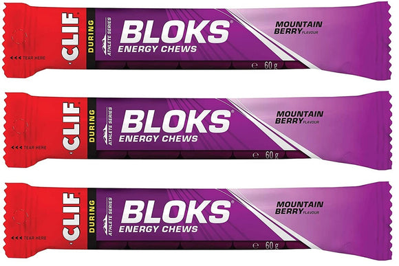 ‎‎CLIF Bar Bloks Energy Chews Mountain Berry - Sports Supplements, 60 g (Mountain Berry- 3 Packs)