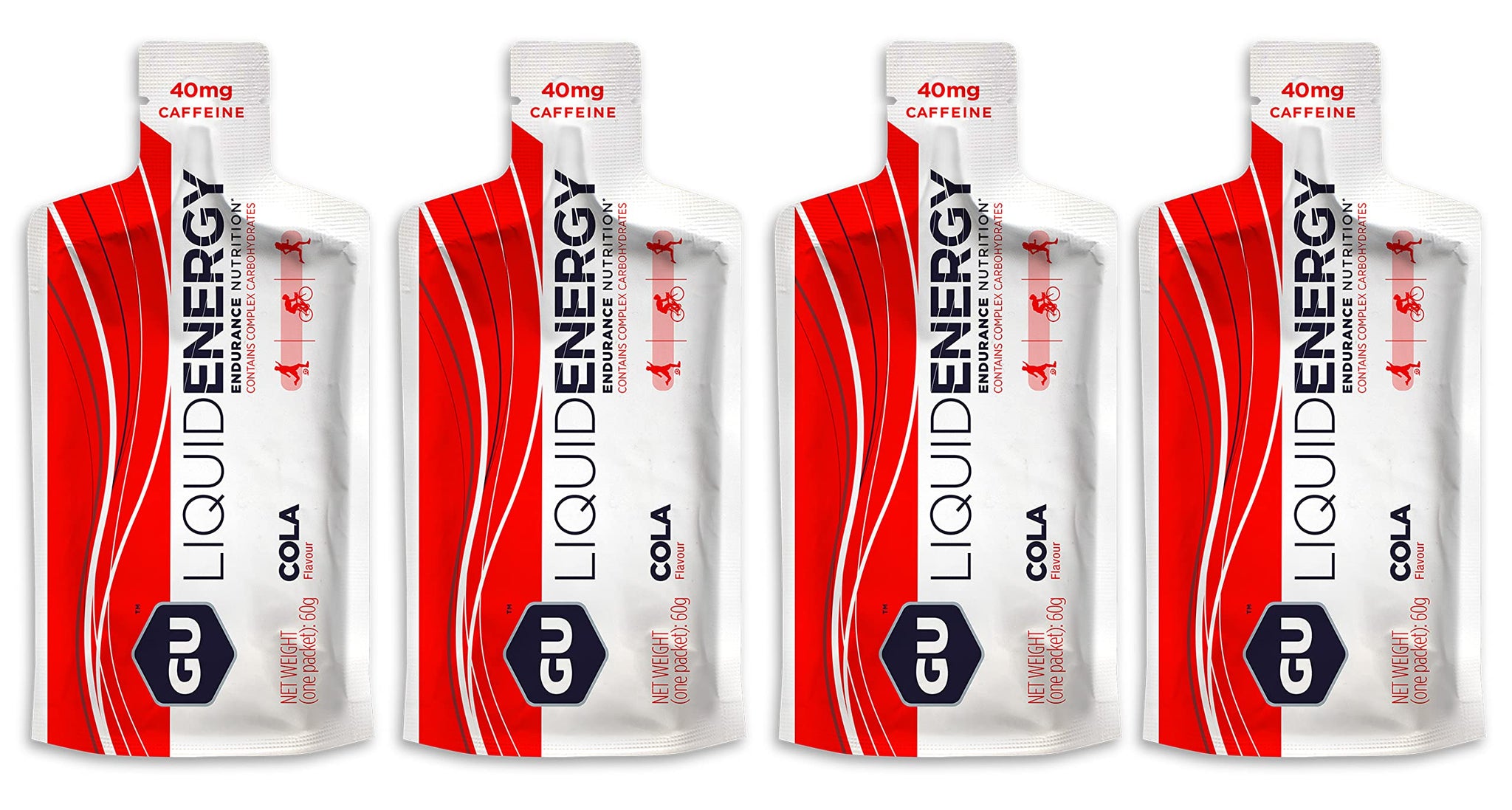 GU Energy Liquid Gels - 4 x 60g Gel Taster Pack - Sports Energy Gels for Running, Cycling, Triathlon