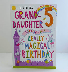 Juvenile Birthday Card Age 5 Granddaughter - 9 x 6 inches - Regal Publishing