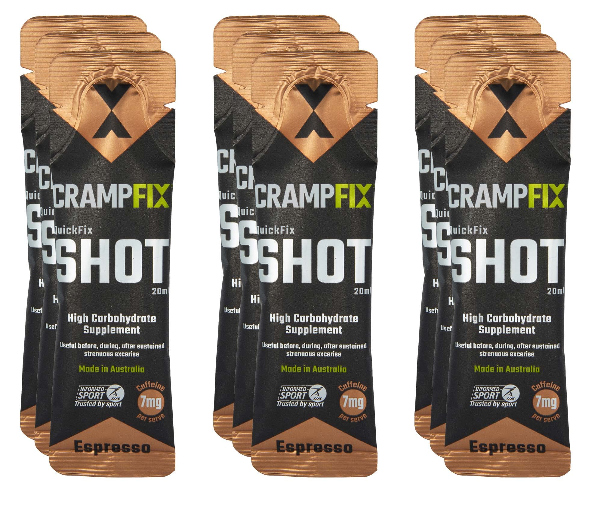 Crampfix QuickFix Shot Sachets - Fast & Effective Relief from Muscle Cramp (9 x 20ml Packets)