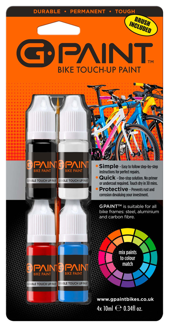 G-Paint Bike Paint - 4 Pack of 10ml Bottles - Touch-Up Paint Kit For Scratched or Chipped Frames