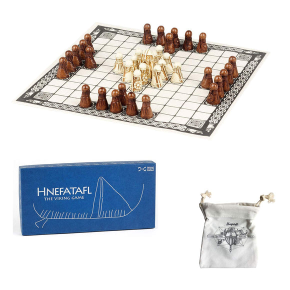 Hnefatafl - The Viking Game. Includes Uniquely Designed Cotton Drawstring Pouch/Bag For Playing Pieces